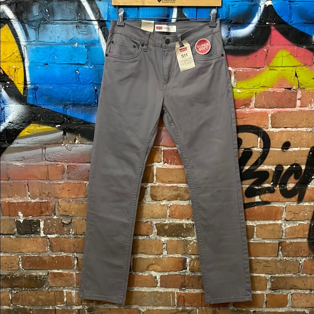 LEVI’S-juniors lavender gray 511 SLIM SUPER SOFT cotton stretch sueded jeans